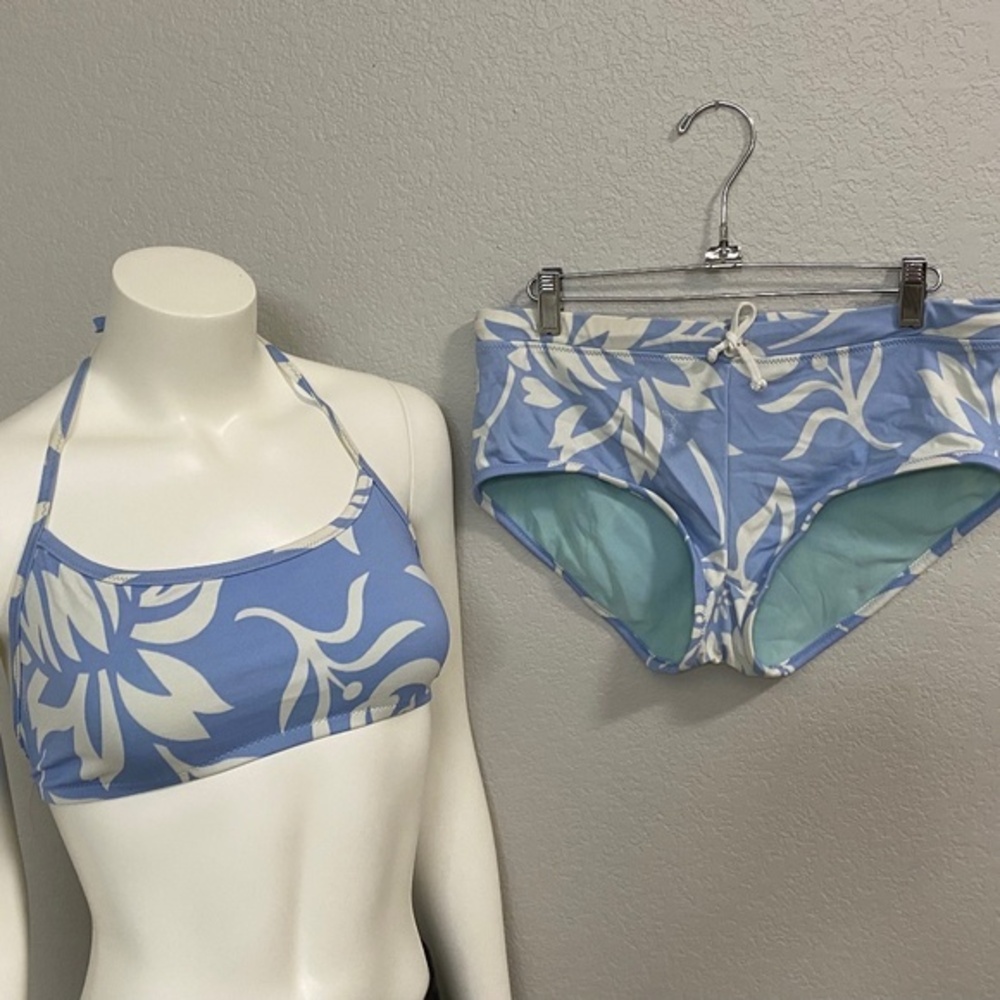 J Crew Blue Floral Bikini